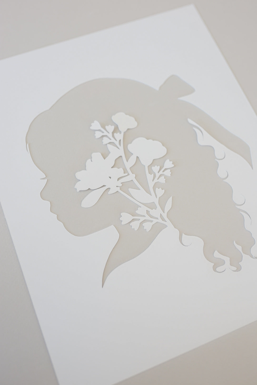 Pre-Drawn Girl Silhouette (Curly Hair)