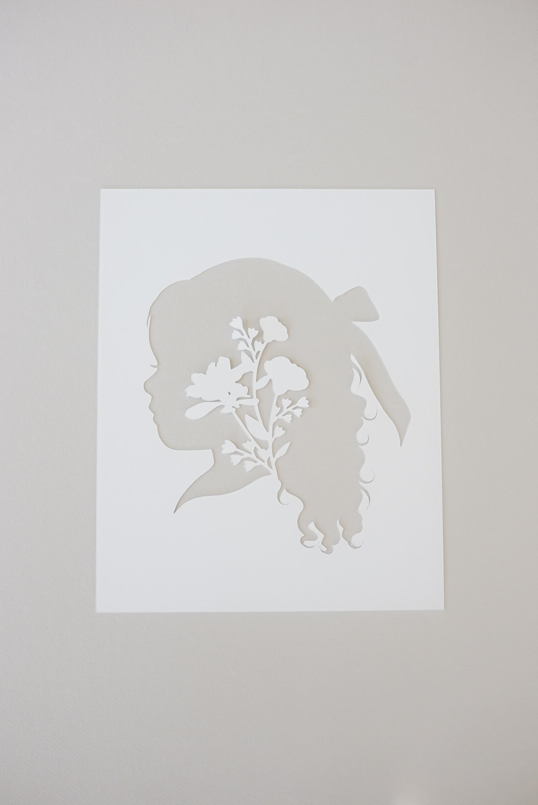 Pre-Drawn Girl Silhouette (Curly Hair)